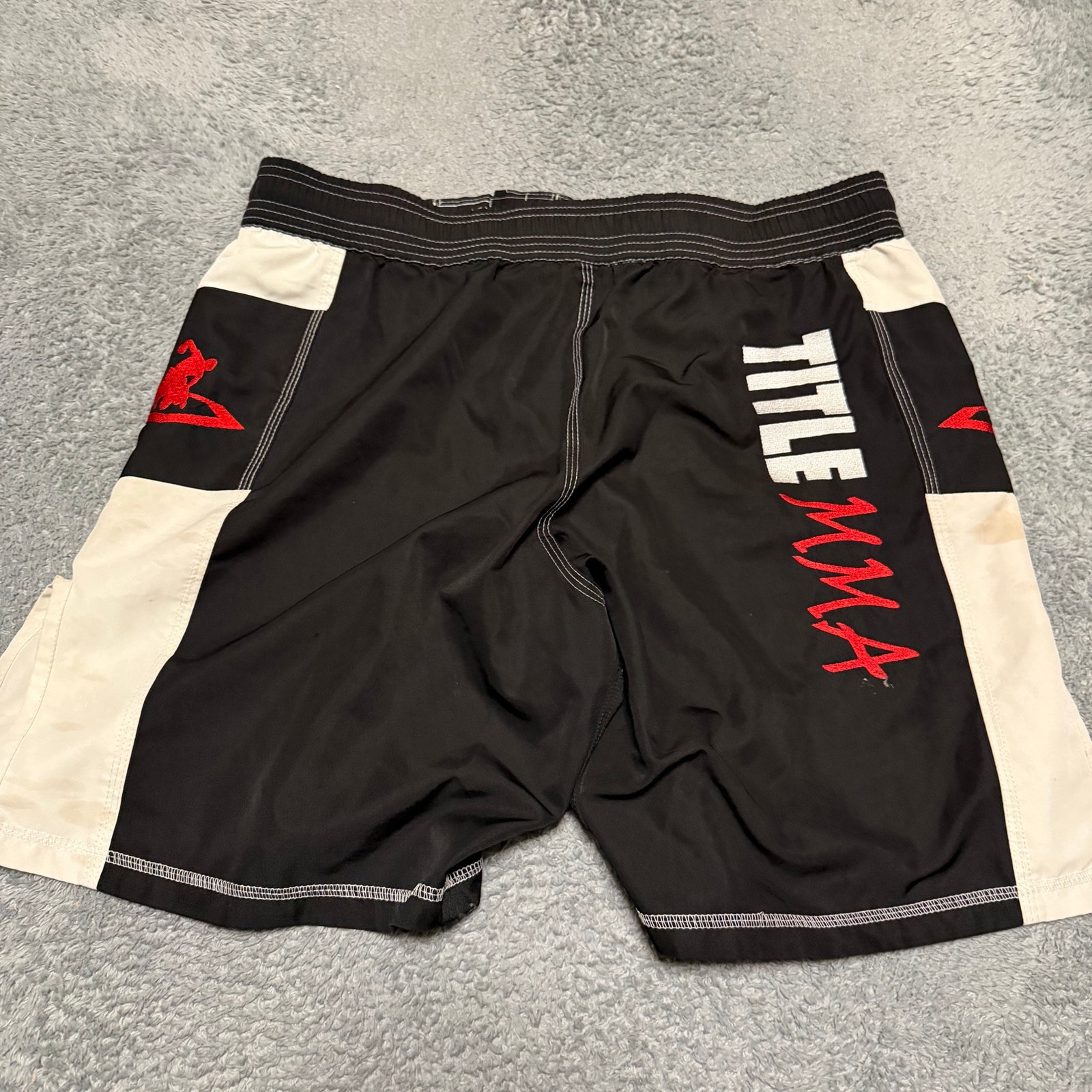 Title Mma Wrestling Shorts Mens Medium Black White *Stains — image 4 of 8